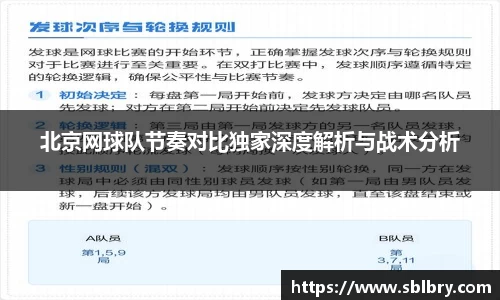 必一北京网球队节奏对比独家深度解析与战术分析